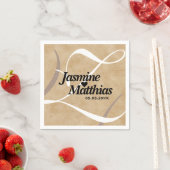 Rustic Elegant  Monogram Burlap Wedding Servet (Insitu)