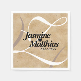 Rustic Elegant  Monogram Burlap Wedding Servet