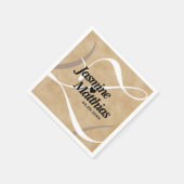 Rustic Elegant  Monogram Burlap Wedding Servet (Hoek)