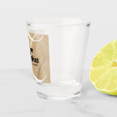 Rustic Elegant  Monogram Burlap Wedding Shot Glas (Rechts)