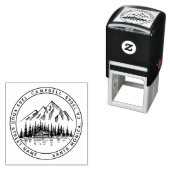Rustic Elegant Mountain Landscape Return Address Zelfinktende Stempel (In situ)