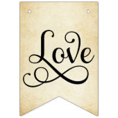 Rustic Elegant Mr. en Mrs Custom Monogram Initiaal Vlaggetjes (Tweede vlag)