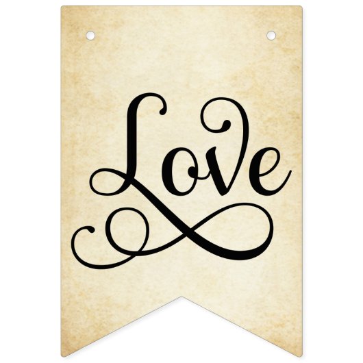 Rustic Elegant Mr. en Mrs Custom Monogram Initiaal Vlaggetjes (Tweede vlag)