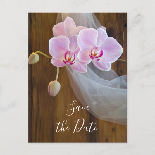 Rustic Elegant Orchid Barn Wedding Save the Date Aankondigingskaart (Voorkant)