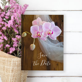 Rustic Elegant Orchid Barn Wedding Save the Date Aankondigingskaart