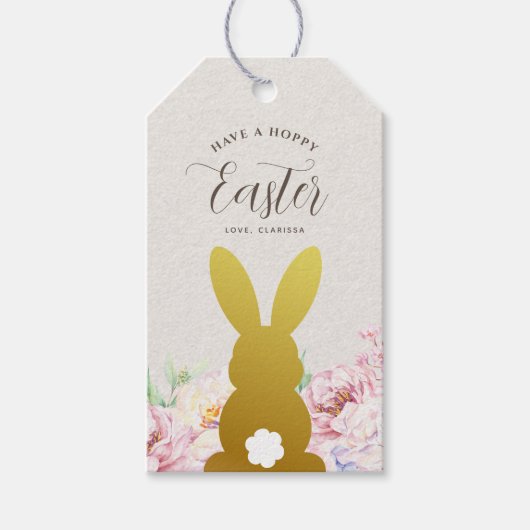 Rustic Elegant Pasen gepersonaliseerd Cadeaulabel (Voorkant)