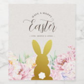 Rustic Elegant Pasen gepersonaliseerd Wijn Etiket (Enkel label)