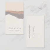 Rustic Elegant Pastel Blush Kraft Mountain Waves Visitekaartje (Voorkant / Achterkant)