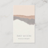 Rustic Elegant Pastel Blush Kraft Mountain Waves Visitekaartje (Voorkant)