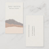 Rustic Elegant Pastel Blush Kraft Mountain Waves Visitekaartje (Voorkant / Achterkant)