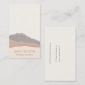 Rustic Elegant Pastel Blush Kraft Mountain Waves Visitekaartje (Voorkant / Achterkant)