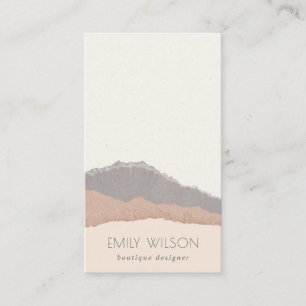 Rustic Elegant Pastel Blush Kraft Mountain Waves Visitekaartje
