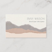 Rustic Elegant Pastel Blush Kraft Mountain Waves Visitekaartje (Voorkant)