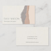 Rustic Elegant Pastel Blush Kraft Mountain Waves Visitekaartje (Voorkant / Achterkant)