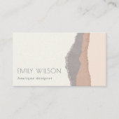 Rustic Elegant Pastel Blush Kraft Mountain Waves Visitekaartje (Voorkant)