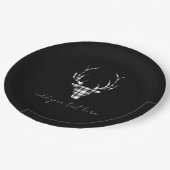 Rustic Elegant Personalized Christmas Paper Plates Papieren Bordje (Gekanteld)