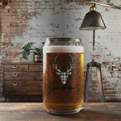 Rustic Elegant Personalized Deer Beer Can Glass Blikvorm Glas