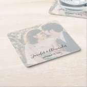 Rustic elegant photo boho wedding kartonnen onderzetters (Schuin)