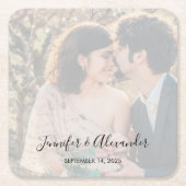 Rustic elegant photo boho wedding kartonnen onderzetters (Voorkant)