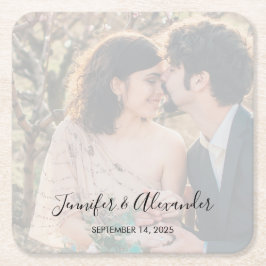 Rustic elegant photo boho wedding kartonnen onderzetters