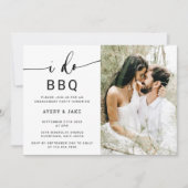 Rustic Elegant Photo I Do BBQ Engagement Party Kaart (Voorkant)