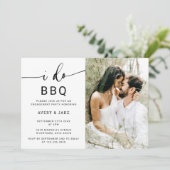 Rustic Elegant Photo I Do BBQ Engagement Party Kaart (Staand voorkant)