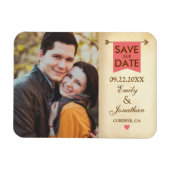 Rustic Elegant Photo Save the Date Magneet (Horizontaal)