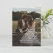 Rustic Elegant Photo Wedding Save the Date Kaart (Staand voorkant)