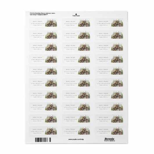 Rustic Elegant Pine Bossen Forest Barnyard Adres Etiket (Full Sheet)