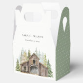 Rustic Elegant Pine Bossen Forest Barnyard Wedding Bedankdoosjes (Geopend)