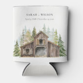 Rustic Elegant Pine Bossen Forest Barnyard Wedding Blikjeskoeler (Voorkant)