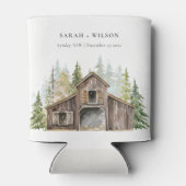 Rustic Elegant Pine Bossen Forest Barnyard Wedding Blikjeskoeler (Achterkant)