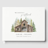 Rustic Elegant Pine Bossen Forest Barnyard Wedding Gastenboek (Voorkant)