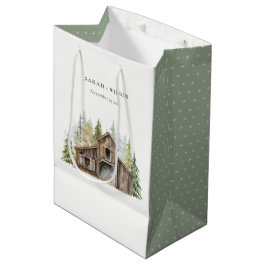 Rustic Elegant Pine Bossen Forest Barnyard Wedding Medium Cadeauzakje