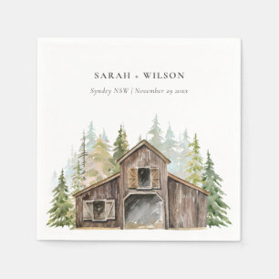Rustic Elegant Pine Bossen Forest Barnyard Wedding Servet