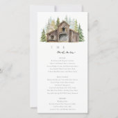 Rustic Elegant Pine Forest Barnyard Wedding Menu (Voorkant)