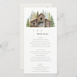 Rustic Elegant Pine Forest Barnyard Wedding Menu