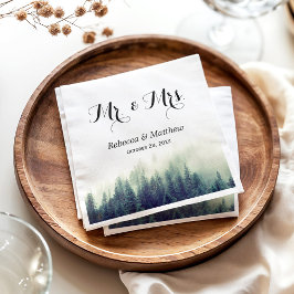 Rustic Elegant Pine Tree Forest Winter Wedding Servetten