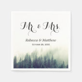 Rustic Elegant Pine Tree Forest Winter Wedding Servetten (Voorkant)