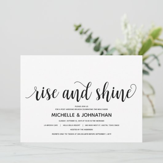 Rustic Elegant Post-bruiloft Uitnodiging Kaart (Staand voorkant)