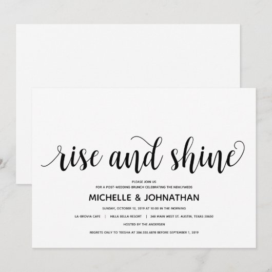 Rustic Elegant Post-bruiloft Uitnodiging Kaart (Voorkant / Achterkant)