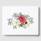 Rustic Elegant Red en Gold Floral White Wedding Gastenboek (Achterkant)