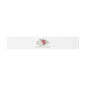 Rustic Elegant Red Floral White Wedding Uitnodigingen Wikkel (Vlak)