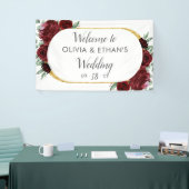 Rustic Elegant Red Rose Floral Gold White Wedding Spandoek (Beurs)