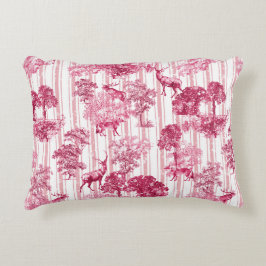 Rustic Elegant roze Franse toile deer Stripes Accent Kussen