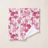 Rustic Elegant roze Franse toile deer Stripes Bad Handdoek (Wasdoekje)