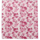 Rustic Elegant roze Franse toile deer Stripes Douchegordijn (Voorkant)