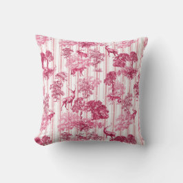 Rustic Elegant roze Franse toile deer Stripes Kussen