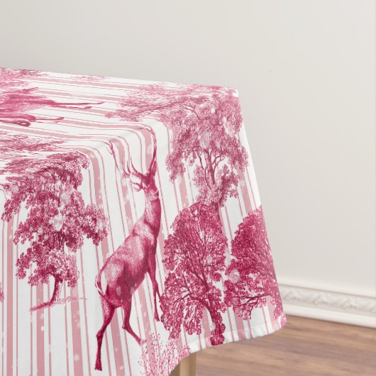 Rustic Elegant roze Franse toile deer Stripes Tafelkleed (Voorbeeld)