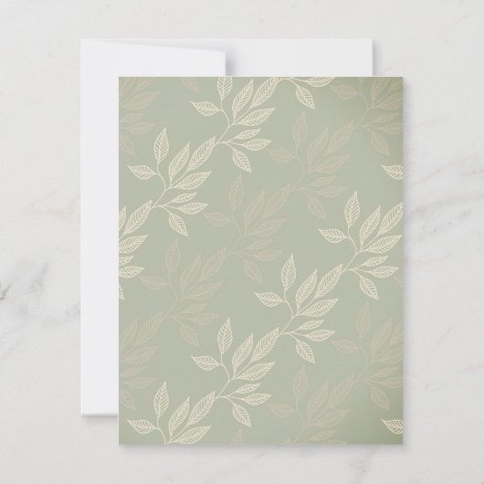 Rustic Elegant Sage Green Leaves 50th Birthday Kaart (Achterkant)